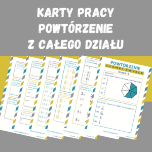 Ułamki zwykłe - powtórzenie - karty pracy